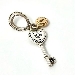 Pandora Love Lock Key to My Heart silver / 14K gold charm - Retired item# 796793